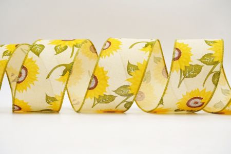 Fairy-tale Lavender And Sunflowers Ribbon_KF7563GC-13-81_natural